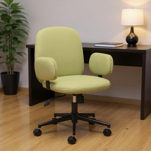 HomeRoots Green Adjustable Height Swivel Rolling Office Chair - Stylish Olive Upholstery & Ergonomic Comfort 556769