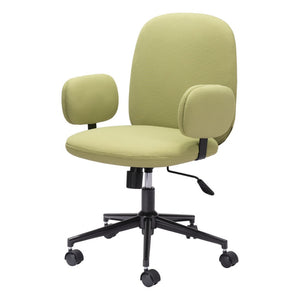 HomeRoots Green Adjustable Height Swivel Rolling Office Chair - Stylish Olive Upholstery & Ergonomic Comfort 556769