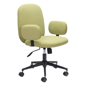 HomeRoots Green Adjustable Height Swivel Rolling Office Chair - Stylish Olive Upholstery & Ergonomic Comfort 556769