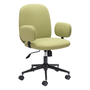 HomeRoots Green Adjustable Height Swivel Rolling Office Chair - Stylish Olive Upholstery & Ergonomic Comfort 556769