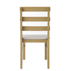 English Elm For Scandinavian Dining Chair Set Upholstered Seat Wooden Frame Three Slat Back Sleek Modern Design, 275LB Capacity Beige W395P316336