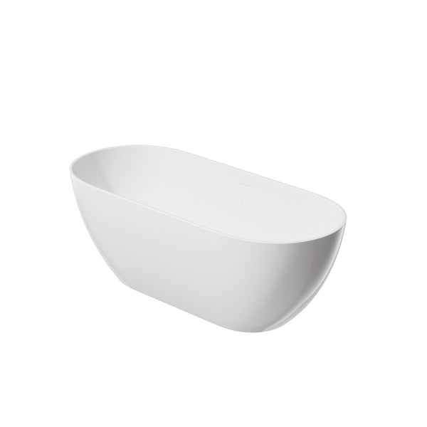 English Elm 60" Acrylic Oval Freestanding Soaking Tub with Glossy Finish and Pop-up Drain Glossy White T5287P418027