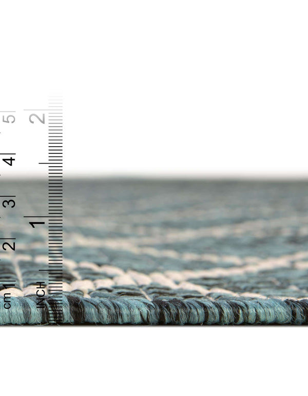 Unique Loom Outdoor Trellis Gitter Machine Made Trellis Rug Teal, Ivory/Gray 10' 0" x 14' 1"