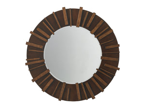 Lexington Tommy Bahama Home Kobe Round Mirror: Modern Pan-asian Design With Bold Dark Hickory Frame And Tranquil Aesthetic Charm Sebana  556-201