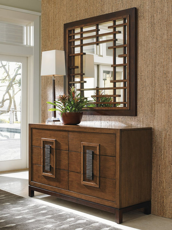 Lexington Tommy Bahama Home Mikasa Square Mirror - Pan-asian Elegance With Fretwork Design For Contemporary Home Décor Sebana  556-204