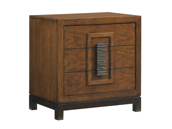 Lexington Tommy Bahama Home Isabela Nightstand: Elegant Pan-asian Design With 3 Drawers, Aged Iron Accents For Modern Living Sebana  556-621