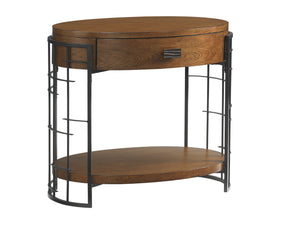 Lexington Tommy Bahama Home Sendai Adjustable Nightstand With Unique Design, Drawer & Wood Shelf For Modern Home Décor Sebana  556-623