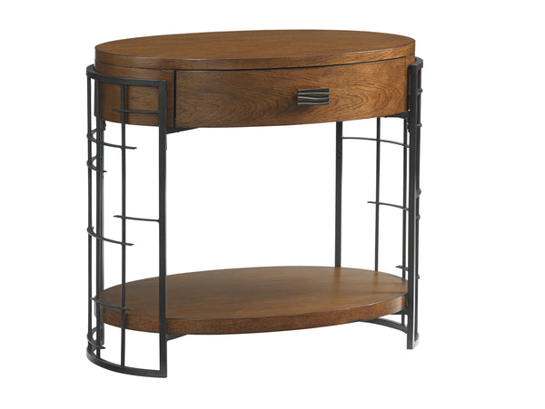 Lexington Tommy Bahama Home Sendai Adjustable Nightstand With Unique Design, Drawer & Wood Shelf For Modern Home Décor Sebana  556-623