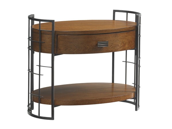 Lexington Tommy Bahama Home Sendai Adjustable Nightstand With Unique Design, Drawer & Wood Shelf For Modern Home Décor Sebana  556-623