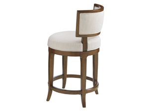 Lexington Tommy Bahama Home Macau Swivel Stool - Elegant Pan-asian Design With Ivory Upholstery For Casual Sophistication Sebana  556-815-02