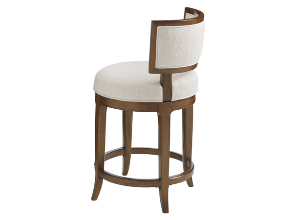 Lexington Tommy Bahama Home Macau Swivel Stool - Elegant Pan-asian Design With Ivory Upholstery For Casual Sophistication Sebana  556-815-02