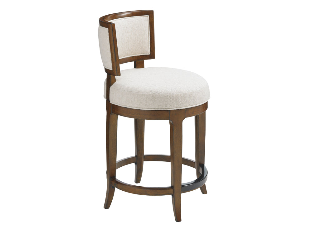 Lexington Tommy Bahama Home Macau Swivel Stool - Elegant Pan-asian Design With Ivory Upholstery For Casual Sophistication Sebana  556-815-02