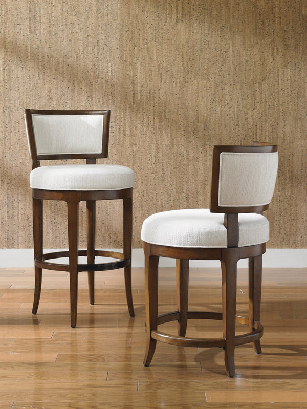 Lexington Tommy Bahama Home Macau Swivel Stool - Elegant Pan-asian Design With Ivory Upholstery For Casual Sophistication Sebana  556-816-02