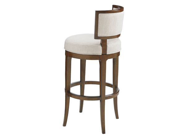 Lexington Tommy Bahama Home Macau Swivel Stool - Elegant Pan-asian Design With Ivory Upholstery For Casual Sophistication Sebana  556-816-02