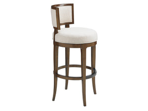 Lexington Tommy Bahama Home Macau Swivel Stool - Elegant Pan-asian Design With Ivory Upholstery For Casual Sophistication Sebana  556-816-02