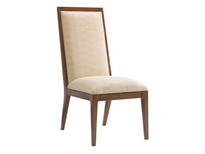 Lexington Tommy Bahama Home Natori Contemporary Art Deco Dining Chair With Exposed Slats And Cresting Waves Fabric Design Sebana  556-880-01