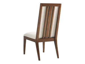 Lexington Tommy Bahama Home Natori Contemporary Art Deco Dining Chair With Exposed Slats And Cresting Waves Fabric Design Sebana  556-880-02