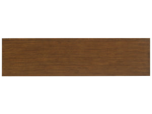 Lexington Tommy Bahama Home Princeville Media Console - Elegant Pan-asian Design With Decorative Glass, Adjustable Shelves & Ventilation Sebana  556-907