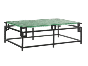Lexington Tommy Bahama Home Hermes Cocktail Table: Pan-asian Inspired Glass Top With Hammered Metal Base For Modern Elegance Sebana  556-947c