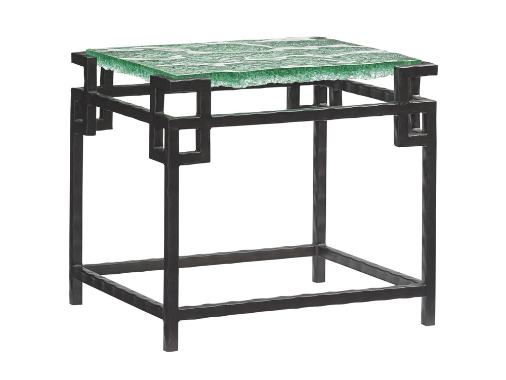 Lexington Tommy Bahama Home Hermes Contemporary Glass Top End Table - Elegant Asian-inspired Design For Modern Living Spaces Sebana  556-953c