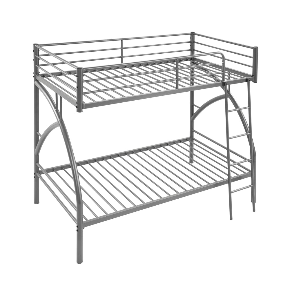 English Elm Gray Metal Twin-Over-Full Bunk Bed with Modern Lines, Space-Saving Youth Bedroom Centerpiece, Easy Assembly Gray 76.25 L x 45.25 W x 7.75 H B011P248592