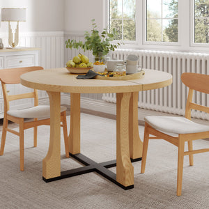 English Elm Christopher Knight Home® - 48" Round Dining Table In Natural Ash - Compact Farmhouse Design For Cozy Spaces & Easy Assembly N771P240936A