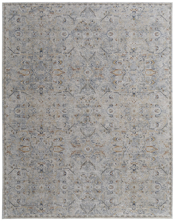 Feizy Rugs Pasha Global Charm Rug – Vibrant Machine-made Polyester, Pet-friendly, Low Pile For Any Space Ivory,Blue,Tan Polyester Pas39m6fivymlth04