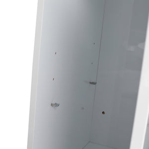 English Elm 12" Freestanding Bathroom Storage Cabinet With Soft-Close Doors & Adjustable Shelves In Glossy White W999P312104