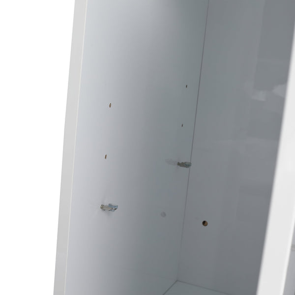 English Elm 12" Freestanding Bathroom Storage Cabinet With Soft-Close Doors & Adjustable Shelves In Glossy White W999P312104