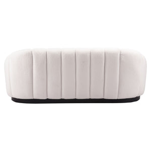 HomeRoots 85" Cream Polyester Sofa - Contemporary Elegance for Your Living Room, Durable & Comfortable Design 557022