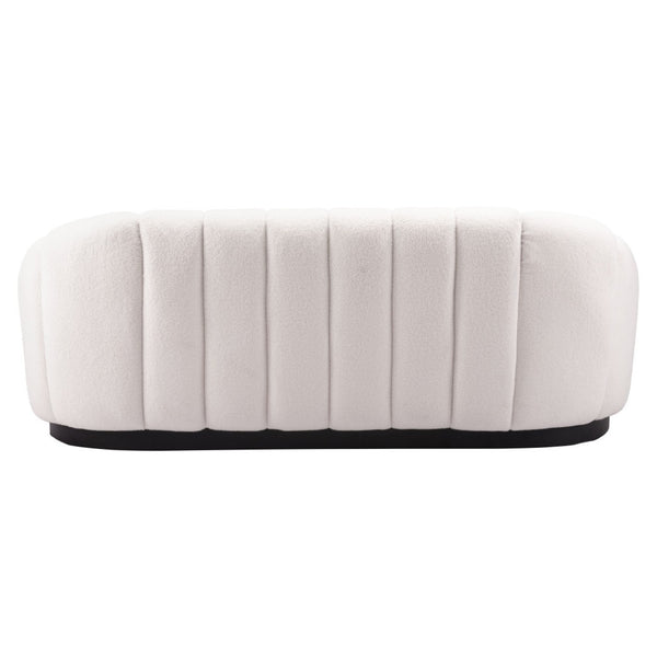 HomeRoots 85" Cream Polyester Sofa - Contemporary Elegance for Your Living Room, Durable & Comfortable Design 557022