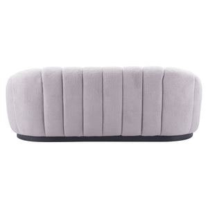 HomeRoots 85" Gray Polyester Sofa - Modern Elegance with Durable Design, Perfect for Living Rooms & Offices 557023