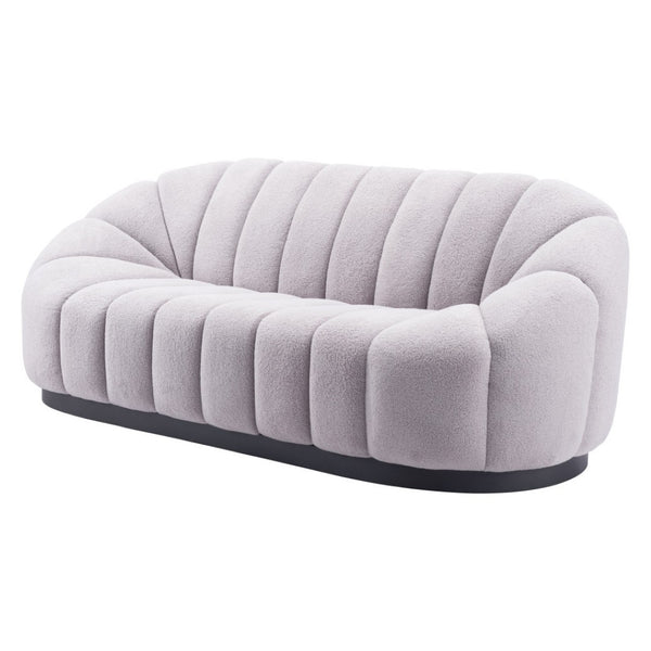 HomeRoots 85" Gray Polyester Sofa - Modern Elegance with Durable Design, Perfect for Living Rooms & Offices 557023