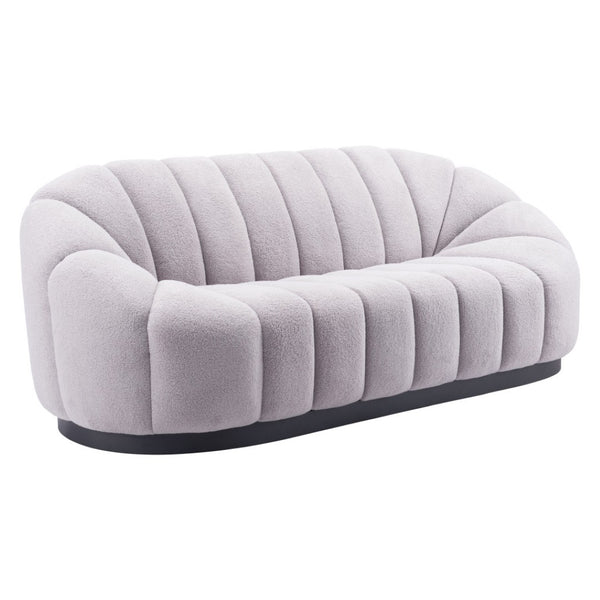 HomeRoots 85" Gray Polyester Sofa - Modern Elegance with Durable Design, Perfect for Living Rooms & Offices 557023