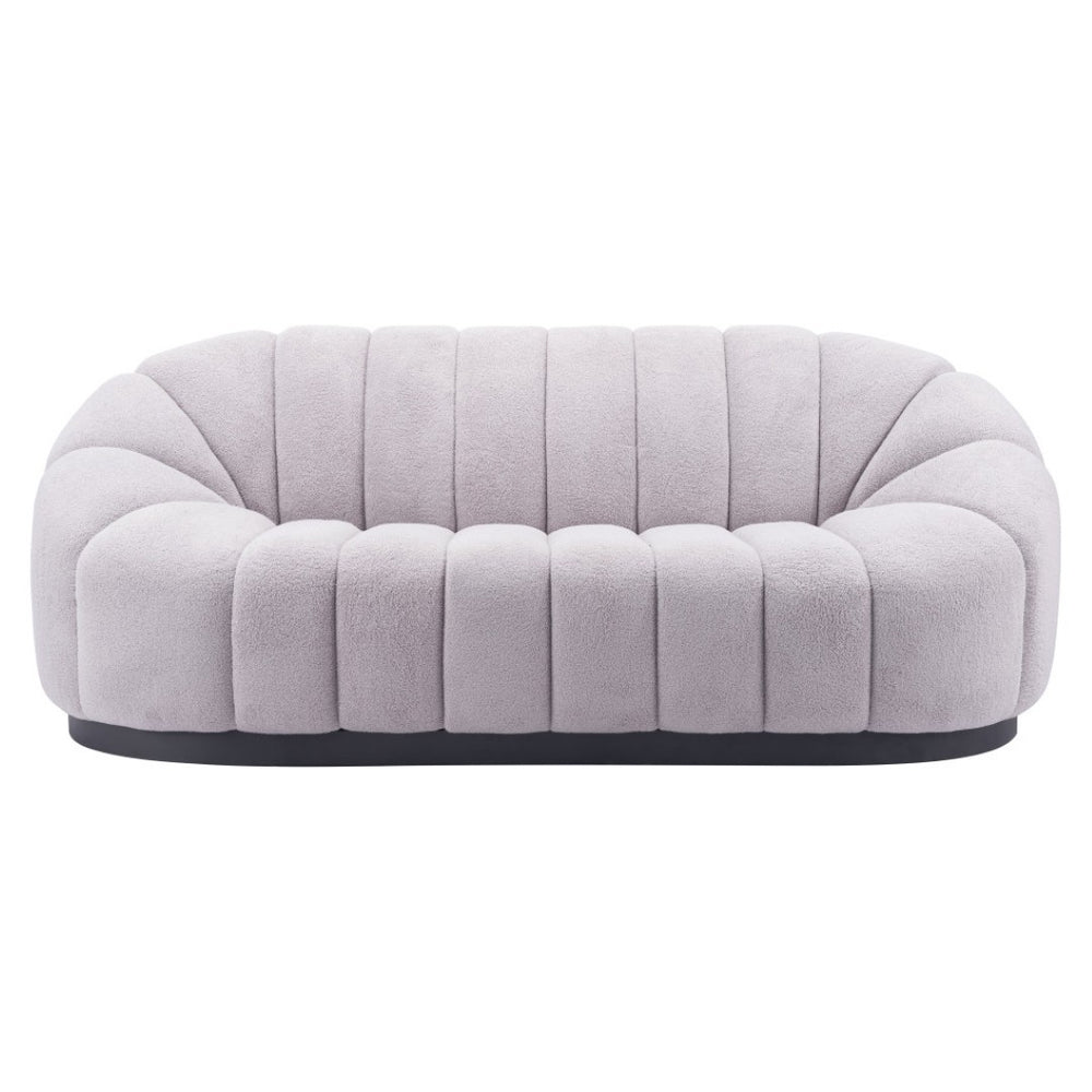 HomeRoots 85" Gray Polyester Sofa - Modern Elegance with Durable Design, Perfect for Living Rooms & Offices 557023