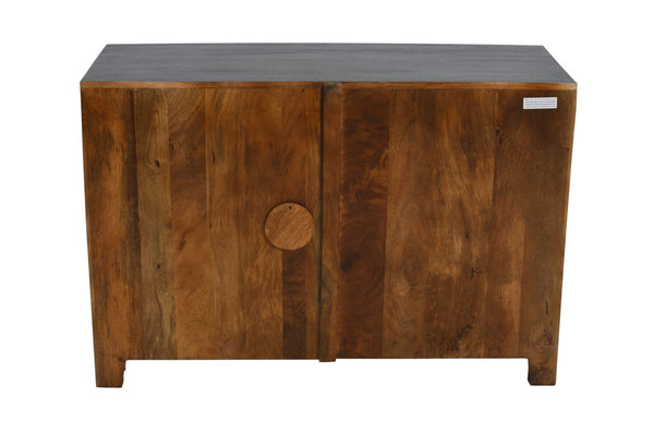 HomeRoots 30" Gray Distressed Solid Wood Accent Cabinet - Hand-Carved Doors, Vintage Charm & Ample Storage 557029