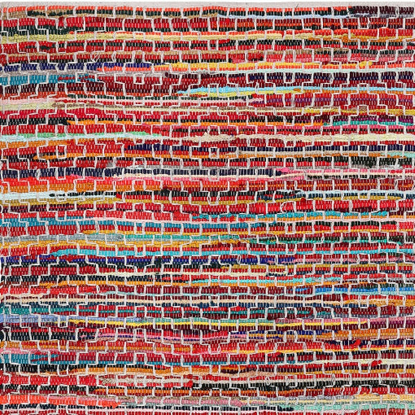 Homeroots 3' X 5' Hand Woven Striped Area Rug In Red And Black – Unique Artisan Craftsmanship For Cozy Spaces  Cotton Blend 557077