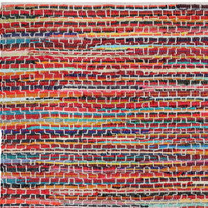 Homeroots 3' X 5' Hand Woven Striped Area Rug In Red And Black – Unique Artisan Craftsmanship For Cozy Spaces  Cotton Blend 557077