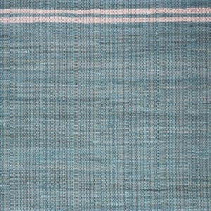 Homeroots 8' X 10' Teal Striped Hand Woven Area Rug With Stylish Fringe - Artisan Crafted For Unique Elegance  Cotton Blend 557083
