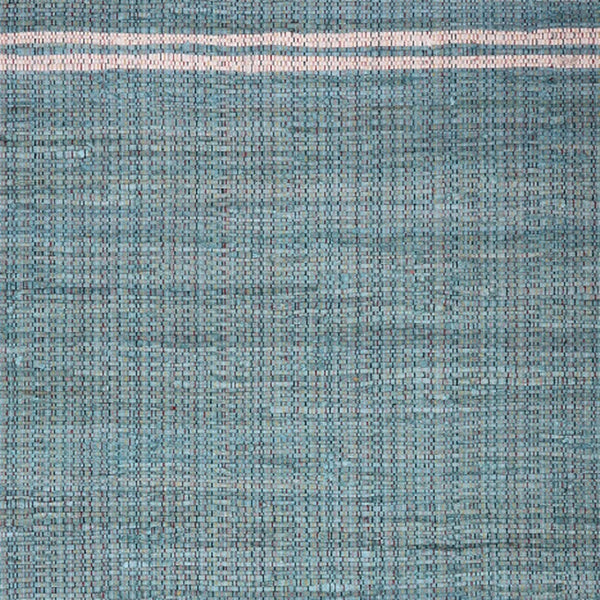 Homeroots 3' X 5' Teal Striped Hand Woven Area Rug With Unique Fringe - Artisan Crafted Accent For Home Decor  Cotton Blend 557085