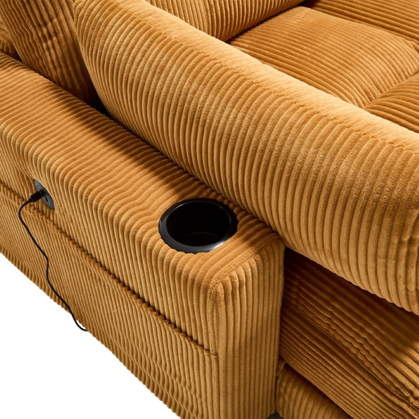 English Elm United Cozy Cloud Sofa Bed With Adjustable Backrest, Usb Charging, Cup Holders & Storage Pockets W1568S00165-GIGA