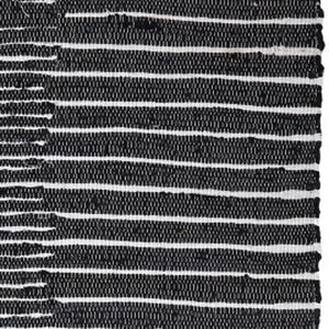Homeroots 8' X 10' Hand Woven Black And White Striped Area Rug With Fringe - Modern Artistry For Your Home  Cotton Blend 557109
