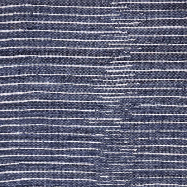 Homeroots 8' X 10' Hand Woven Navy And White Striped Area Rug With Fringe – Unique Artisan Craftsmanship!  Cotton Blend 557114