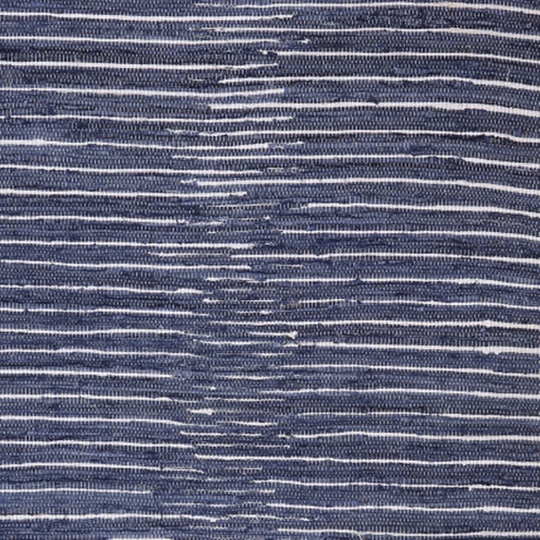 Homeroots 8' X 10' Hand Woven Navy And White Striped Area Rug With Fringe – Unique Artisan Craftsmanship!  Cotton Blend 557114