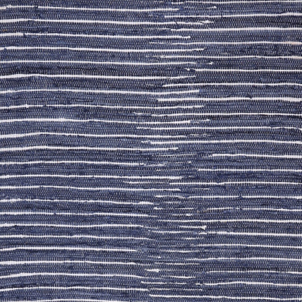 Homeroots 8' X 10' Hand Woven Navy And White Striped Area Rug With Fringe – Unique Artisan Craftsmanship!  Cotton Blend 557114