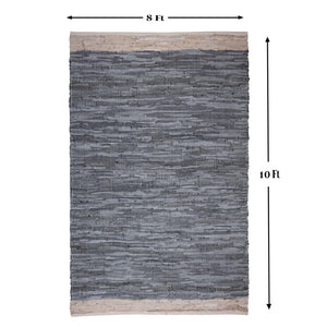 Homeroots 8' X 10' Hand Woven Gray And Beige Patchwork Area Rug – Unique Design For Stylish Living Spaces  Cotton Blend 557119