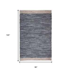 Homeroots 8' X 10' Hand Woven Gray And Beige Patchwork Area Rug – Unique Design For Stylish Living Spaces  Cotton Blend 557119
