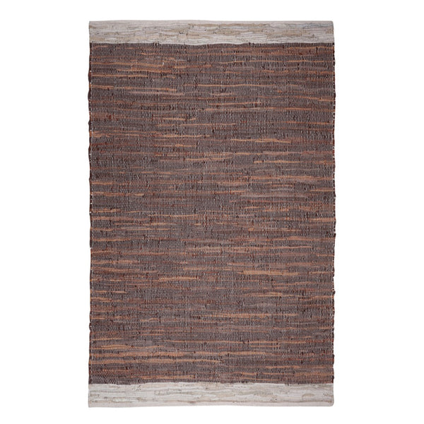 HomeRoots 8' X 10' Hand-Woven Tan and Beige Patchwork Area Rug - Durable Cotton Blend for Timeless Style 557124