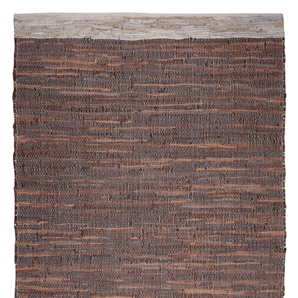 Homeroots 8' X 10' Hand Woven Tan And Beige Patchwork Area Rug - Unique Design To Elevate Your Living Space  Cotton Blend 557124