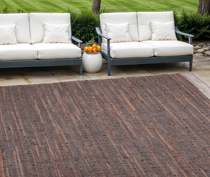 Homeroots 8' X 10' Hand Woven Tan And Beige Patchwork Area Rug - Unique Design To Elevate Your Living Space  Cotton Blend 557124